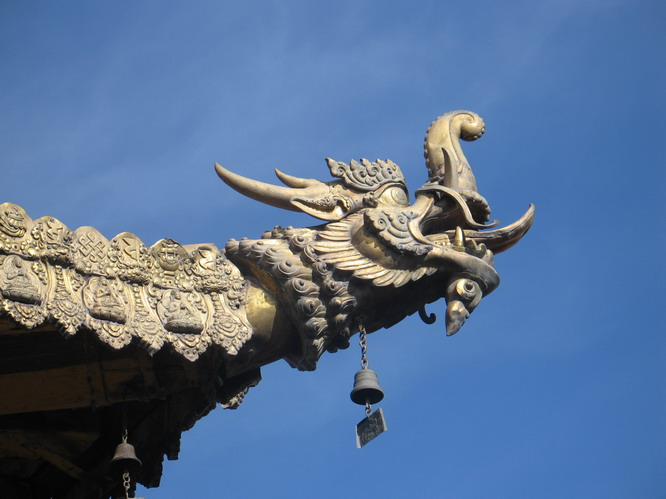 Roof detail from the Jokhang temple. Lhasa, Tibet.